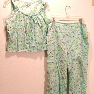 VTG 90s Mica Sleepwear Set Pjs M Y2k